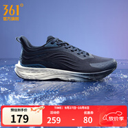 361°男鞋運(yùn)動鞋飛魚雨屏秋季黑色雨天通勤鞋防潑水緩震常規(guī)跑鞋 黑影藍(lán)/懷舊藍(lán) 39
