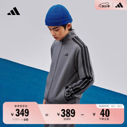 adidas男女大童休閑舒適長袖套裝兒童秋季新款阿迪達(dá)斯官方輕運(yùn)動(dòng) 深灰/黑色   116