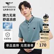 七匹狼【涼感抗菌】短袖T恤男夏季商務(wù)休閑翻領(lǐng)純色polo體恤衫男裝上衣 206(豆綠)-涼感抗菌6229 M 165/84A