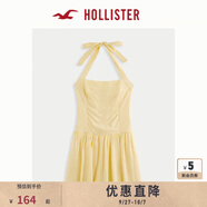 HOLLISTER25夏新款辣妹甜美修身系帶掛脖連衣裙褲女裝359-5233 黃色 M (165/92A)標準版