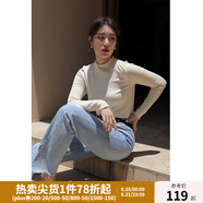 獨(dú)束大碼女裝【發(fā)熱防靜電】百搭打底衫女顯瘦秋冬新款胖mm針織衫 暖杏色 4XL