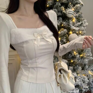 愛(ài)依服名品白杏色加絨針織衫女秋冬季2025年新款韓系設計感打底毛衣長(cháng)袖 【上衣】【毛衣女款2024新款秋冬/慵懶風(fēng)/今年流 65 /70kg/XXL 【現貨速發(fā)】贈運費險