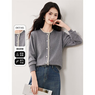 欣妃羽蕾絲花邊拼接針織衫打底女25秋冬季新款時(shí)尚減齡百搭毛衣外套