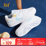 361°運動女鞋秋季情侶復(fù)古厚底增高小白休閑板鞋子女682116601F-2