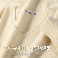 雪中飛（SNOWFLYING）100%綿羊毛女式羊毛衫秋冬舒適基礎款V領(lǐng)針織女衫線(xiàn)衫純色羊毛衫