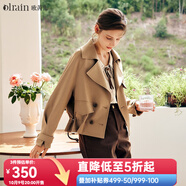 Olrain法式卡其色短款風(fēng)衣外套女秋裝氣質(zhì)小個(gè)子翻領(lǐng)大衣女 卡其色 S