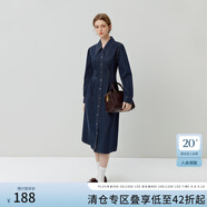 范思藍(lán)恩23FS13099法式氣質(zhì)設(shè)計(jì)感長(zhǎng)短款牛仔連衣裙春秋新款 牛仔藍(lán)（長(zhǎng)款） S