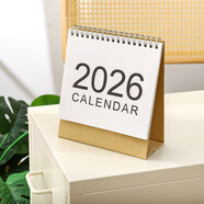 唐帆 2026年無印風(fēng)臺歷 辦公桌面記事日歷本小月歷本計劃本日系ins風(fēng)北歐擺件簡約韓國小清新牛皮紙 小號白色(175*150mm)