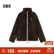 森馬（Semir）外套女插肩袖珊瑚絨仿羊羔毛2024冬季立領(lǐng)寬松夾克109724108003