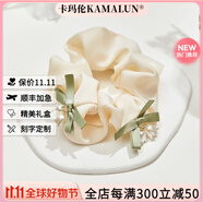 卡瑪倫（KAMALUN）鈴蘭花頭繩女高級感森系皮筋蝴蝶結(jié)大腸發(fā)圈小清新頭花頭飾送女友 鈴蘭花蝴蝶結(jié)大腸圈+品牌禮盒