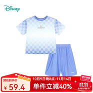 迪士尼兒童短袖套裝T恤短褲2件套 男童唐老鴨藍格ZD2DT052 24個(gè)月/身高90cm