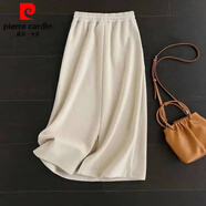 皮爾卡丹（pierre cardin）高腰垂感半身裙女秋冬搭配打底褲顯瘦包臀直筒長(cháng)裙a字開(kāi)叉一步裙 杏色 XL 【建議130-145斤】