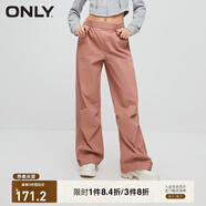 ONLY秋冬休閑潮酷高腰闊腿工裝褲休閑褲女|123414005 C18 廖木粉色WOODROSE 165/68A/MR