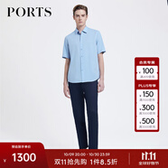 PORTS寶姿男裝春夏商務(wù)時尚梭織短袖休閑襯衫MD8B218EWR001 LTBLUE S