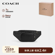 蔻馳（COACH）【品牌直供】男士RACER大號(hào)斜挎包腰包炭黑色CT714