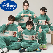 迪士尼親子睡衣一家三口裝加厚加絨秋冬季珊瑚絨立領(lǐng)拉鏈法蘭絨兒童套裝 【立領(lǐng)拉鏈套裝】Y3901 100 42男童10碼，身高100-115cm，體
