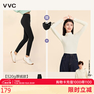VVC打底褲女春秋新款高腰小腳鯊魚(yú)褲塑形修身顯瘦高彈瑜伽褲子 【320g絨款+奶油米肌底衣】組合 L （100-110斤）