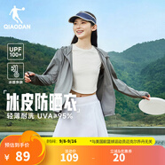 喬丹冰皮3防曬衣女外套UPF100+冰絲透氣皮膚風(fēng)衣戶外防曬服 鴿灰色 L