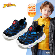 迪士尼童鞋男童跑步鞋冬款加絨漫威燈鞋炫酷跑步鞋DM2707S 藏青 26