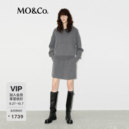 MO&Co.兩件套連衣裙含綿羊毛山羊絨毛衣短裙 深花灰色 XS 155