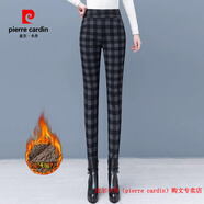 皮爾卡丹（pierre cardin）品牌高檔輕奢休閑格子小腳褲女2025春秋冬加絨加厚保暖顯瘦彈力外 品牌高端新品-格子長(cháng)褲 加絨 4XL 【建議141-160斤】