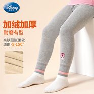 迪士尼女童打底褲子冬天加絨加厚外穿寶寶草莓熊長(cháng)褲SS98452淺灰 140