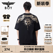 BOY LONDON【暗黑羅盤】夏情侶款短袖權(quán)杖印花炸街潮牌T恤N01906 黑印金N01906 經(jīng)典升級(jí)款 L