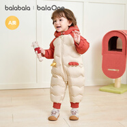 巴拉巴拉balaOne童裝兒童羽絨服連體衣2025冬裝哈衣爬服萌趣208425120204