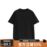 凡客誠品凡客誠品vancl男女純棉螺紋領(lǐng)透氣短袖t恤 黑色 L