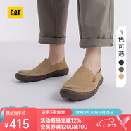 CAT卡特休閑皮鞋男鞋25新品一腳蹬薄皮輕量涼爽舒適通勤船鞋七夕禮物 淺卡其 42