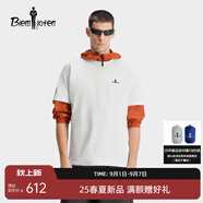 比音勒芬2025夏季新款透氣圓領(lǐng)防曬短袖T恤休閑簡(jiǎn)約親膚男士上衣日常通勤 28米白色 XL （110）