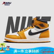 耐克（NIKE）【潮】Air Jordan aj1板鞋男女新款中高幫休閑運動(dòng)耐磨籃球鞋 FD1437/DZ5485-701 黑黃 36 GS女
