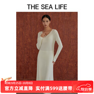 THE SEA LIFE歐海一生 連衣裙女24秋冬輕透舒適百搭細膩親膚針織連衣裙A180113 奶油白 M