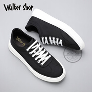 Walker Shop帆布鞋男鞋2025夏季新款休閑板鞋男潮流百搭布鞋輕便透氣鞋子男潮 黑色 38
