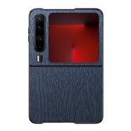 華為（HUAWEI）【品質(zhì)原裝】適用于華為PuraX折疊屏印花素皮手機殼華為pocket2保 木紋藍色 華為_(kāi)nova_Flip