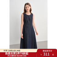 獨束大碼女裝【線雕裙】牛仔連衣裙夏季萊賽爾天絲透氣顯瘦背心裙 牛仔藍-無袖長款 2XL （尺碼：4）