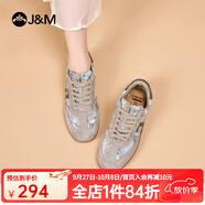 快樂瑪麗（J&M）復古德訓鞋男女款2025春季新款平底小眾大碼女鞋運動阿甘鞋女 棕色 39 245mm