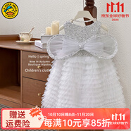 G.DUCKKIDS童裝愛(ài)莎公主裙女童連衣裙夏季2024新款兒童裙子時(shí)髦女孩生日禮物 銀色天使翅膀裙aeksacq 140 適合130-140cm年齡9-10歲