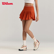 威爾勝（Wilson）官方女士MIDTOWN WRAP一體織交叉百褶含底褲球袋運動(dòng)網(wǎng)球裙 茶紅色-WW00313531WIO XS /160/62A