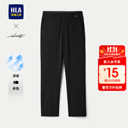 海瀾之家（HLA）休閑褲男輕商務(wù)時(shí)尚系列四面彈力褲子男25春夏季 黑色7C HKCAW1J059A 34 175/88A推薦143~150斤