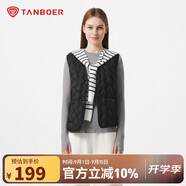 坦博爾羽絨服輕薄女短款V領(lǐng)春秋冬內(nèi)恤內(nèi)膽外套TB5330112Z 黑色170
