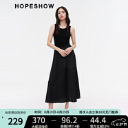 紅袖商場(chǎng)同款高級感連衣裙夏季2024新款女裝異材質(zhì)拼接收腰顯瘦背心裙 黑050 M