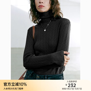 顏域氣質(zhì)高領(lǐng)打底毛衣女冬裝2023新款百搭修身顯瘦氣質(zhì)內(nèi)搭上衣 黑色 M 38