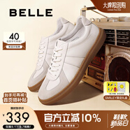 百麗舒適牛皮休閑男鞋秋季商場(chǎng)同款復古德訓鞋52022CM0 白色 42 (260mm)