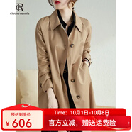 clotho Rennie品牌女裝風(fēng)衣女中長(cháng)款2025春秋新款小個(gè)子寬松韓版英倫風(fēng)休閑外套 卡其色 M
