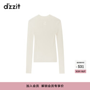 DZZIT地素【明星同款】針織衫2024冬季新款雙色設計套頭毛衣女 白色 常規 M