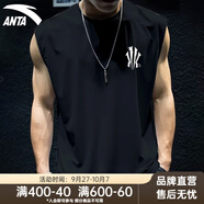 安踏（ANTA）吸濕速干運動健身背心男冰絲涼感透氣坎肩夏季馬拉松跑步無袖T恤 【凱里·歐文同款】基礎(chǔ)黑-3 L (175) 建議130-150斤