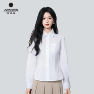 阿瑪施（AMASS）品質(zhì)女裝經(jīng)典百搭通勤簡(jiǎn)約時(shí)尚百搭條紋長(cháng)袖襯衫女530022 白色 L (4碼)