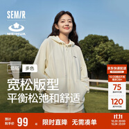 森馬梅花系列外套女寬松插肩袖刺繡春秋休閑連帽夾克109524108001