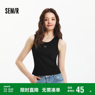 森馬（Semir）背心女短款蝴蝶結(jié)溫柔夏季2025時尚緊身繡花圓領(lǐng)上衣109325102001